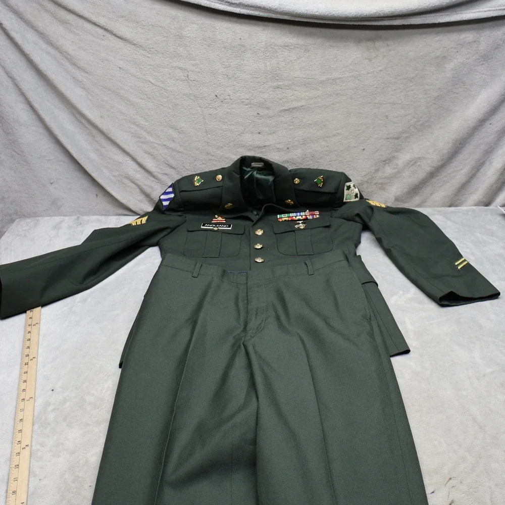 US Army Dress Uniform Set Mens 39R Green Class A Military Service Set Tactical
